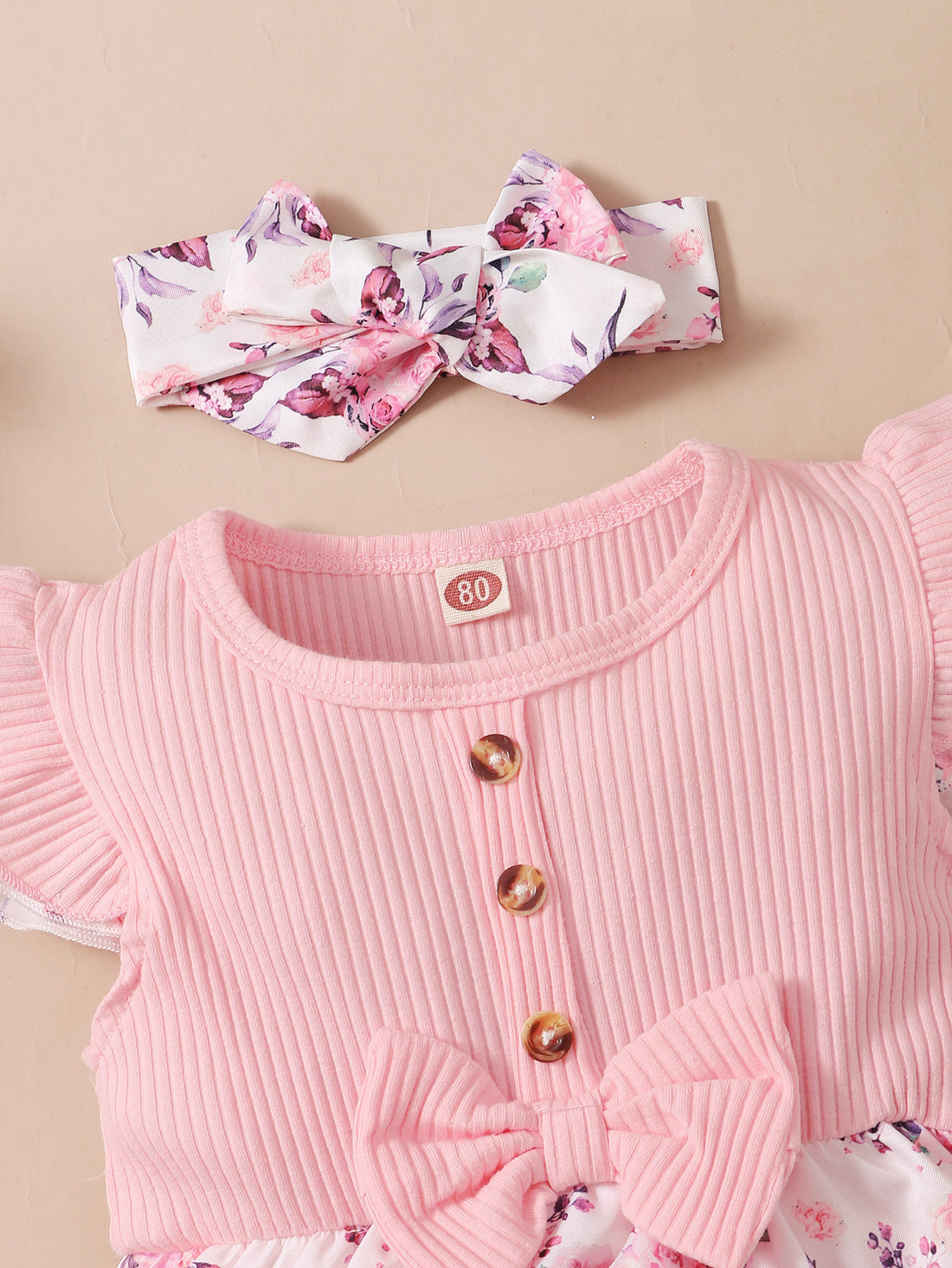 Flower Print Triangle Rompers