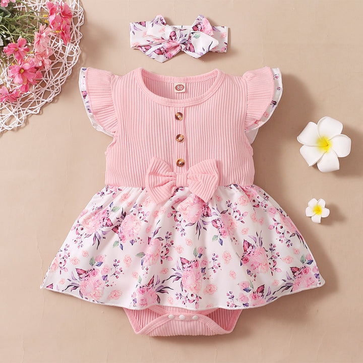 Flower Print Triangle Rompers